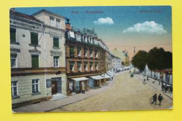 AK Rosenheim / 1927 / Münchner Straße / Hotel Gasthaus Fremdenzimmer / Geschäfte / Straßenansicht Architektur